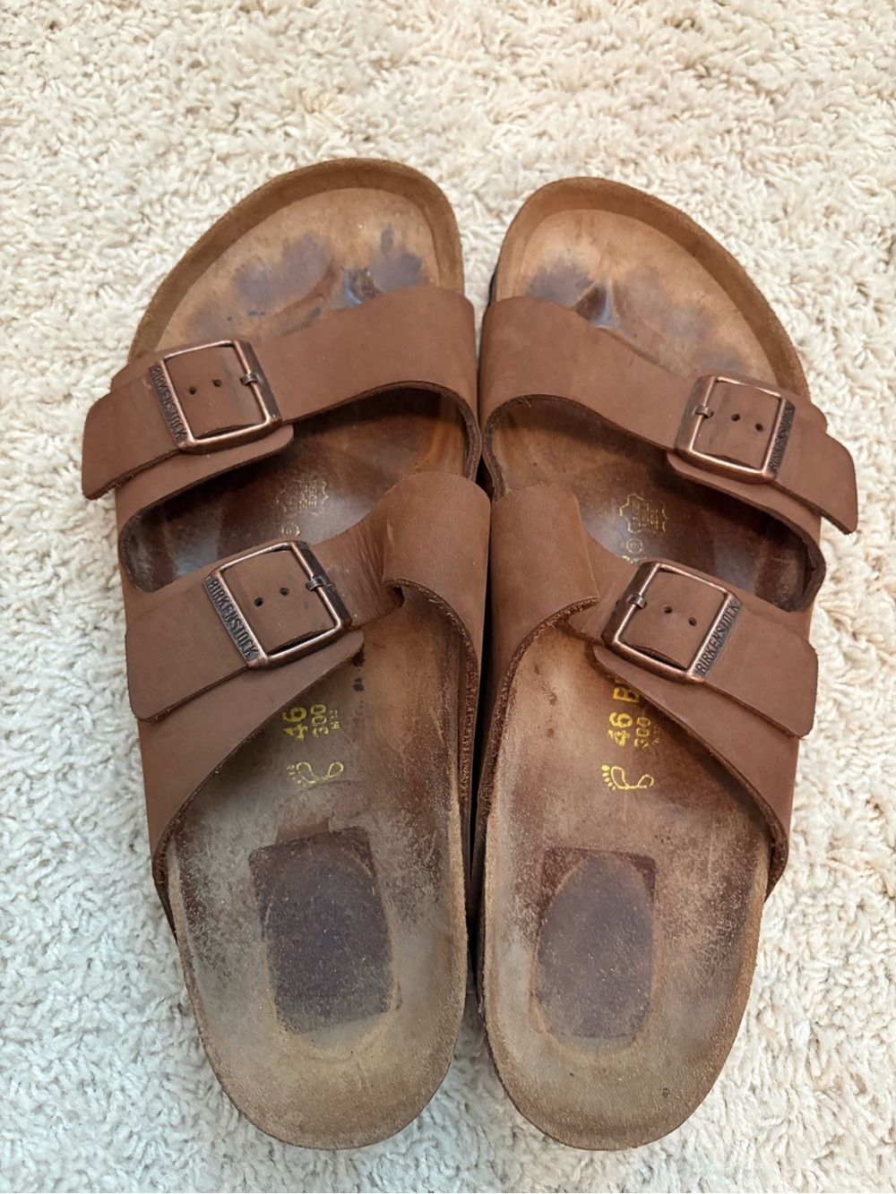 Birkenstock Men’s Brown Double-Strap Buckle Sandals - Brown